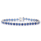 Lab Created Blue Sapphire Sterling Silver Tennis Bracelet 9.18ctw