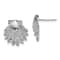 Rhodium Over Sterling Silver Polished Lions Paw Shell Post Earrings