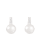 10.5-11mm White Cultured Freshwater Pearl Rhodium Over Sterling Silver Earrings