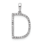 Rhodium Over 14K White Gold Diamond Letter D Initial Pendant