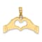 10K Yellow Gold Two Hands Forming a Heart Charm
