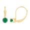 4mm Round Emerald 14k Yellow Gold Drop Earrings