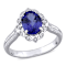 Tanzanite and Diamond 14K White Gold Ring 1.95ctw
