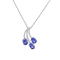 Rhodium Over Sterling Silver 7x5mm Oval Tanzanite and White Cubic
Zirconia Pendant 2.37ctw