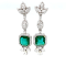 6.25 Ctw Emerald and 3.85 Ctw White Diamond Earring in 18K WG