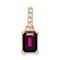 10k Yellow Gold 1 ctw Rhodolite Garnet and Accent Diamond Pendant