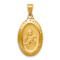 14k Yellow Gold Satin Saint Theresa Oval Medal Pendant
