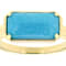 Kingman Turquoise Cushion Ring In 18K Gold Over Sterling Silver