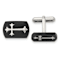 Stainless Steel Brushed and Polished Black Ion Plated Cross Cuff Links