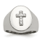 White Cubic Zirconia Stainless Steel Polished with Sterling Silver Cross
Men's Signet Ring