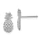 Rhodium Over 14K White Gold Polished and Textured Pineapple Stud Earrings
