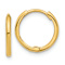 14k Yellow Gold Polished 1/2" Hinged Huggie Hoop Earrings