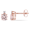 Moranite and Diamond 10K Pink Gold Earrings 0.98ctw