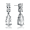 CZ Teardrop Drop Earrings In Sterling Silver