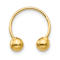 14k Yellow Gold Single Beaded 1/2" Half Hoop Earring