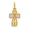 14k Yellow Gold Diamond-Cut and Polished Small Cross Pendant