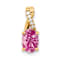 10k Yellow Gold 0.725 cttw Oval Lab Created Pink Sapphire October
Birthstone and Diamond Pendant