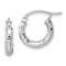Rhodium Over Sterling Silver 3.00mm Diamond-cut Hoop Earrings