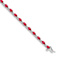 Rhodium Over 10k White Gold Diamond and Ruby Bracelet