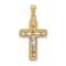 14K Yellow and White Gold Polished Crucifix Pendant