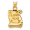 14k Yellow Gold Polished and Textured I Love You Pendant