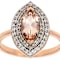 Morganite Marquise And White Zircon Ring In 18K Rose Gold Over Sterling
Silver 1.25ctw