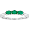 Emerald And Lab-Grown Diamond Three-Stone Ring In Sterling Silver