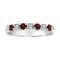 Garnet and Diamond 14k White Gold Band Ring 0.50ctw