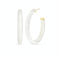 14K Yellow Gold Over Sterling Silver XL Oval Illusion Nude Acrylic Hoops
in White