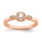 14K Rose Gold Petite Rope Edge Round Diamond Ring 0.24ctw