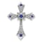 Rhodium Over 14k White Gold Sapphire and Diamond fleur-de-lis Cross
Chain Slide