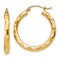 14k Yellow Gold Diamond-Cut 1" Hoop Earrings