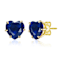 Sapphire Color CZ Heart-Shape Stud Earrings In 14K Gold Over Brass