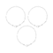 Sterling Silver Set of 3 Polished Flat Oval Link Bracelets, 7.75 Inches