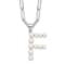 Rhodium Over Sterling Silver 3-5.5mm Freshwater Cultured Pearl LETTER F
18-inch Necklace