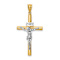 14k Two-tone Gold  Polished INRI Crucifix Cross Pendant