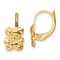 14K Yellow Gold Polished Teddy Bear Leverback Earrings