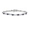 Rhodium Over 10k White Gold Diamond and Sapphire Bracelet