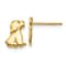 14K Yellow Gold Sitting Dog Post Earrings