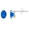 6x4mm Oval Lab Created Sapphire Rhodium Over 10k White Gold Stud Earrings
