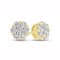 0.75cttw Diamond Cluster Earring set in 14k Yellow Gold