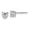 Rhodium Over 14K White Gold 1ct. 5mm Heart G H I True Light Moissanite Earrings