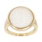 Round Mabe Pearl Solitaire Ring In 18K Gold Over Sterling Silver