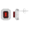 8x6mm Emerald Cut Garnet And White Topaz Accent Rhodium Over Sterling
Silver Double Halo Earrings
