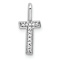 14K White Gold Diamond Letter T Initial Pendant