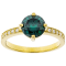 Green and colorless moissanite 14k yellow gold over sterling silver ring
1.60ctw DEW.