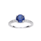 Blue Lab Created Sapphire Ring Round Solitaire Rhodium Over Sterling
Silver Ring