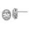 Rhodium Over Sterling Silver Oval Cubic Zirconia Halo Post Earrings