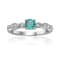 Emerald with Moissanite Accents Sterling Silver Ring, 0.89ctw
