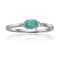Emerald and White Sapphire Sterling Silver Dainty Ring, 0.43ctw